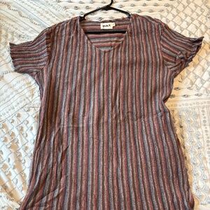 Pact organic cotton ruched tunic dress with pockets, medium